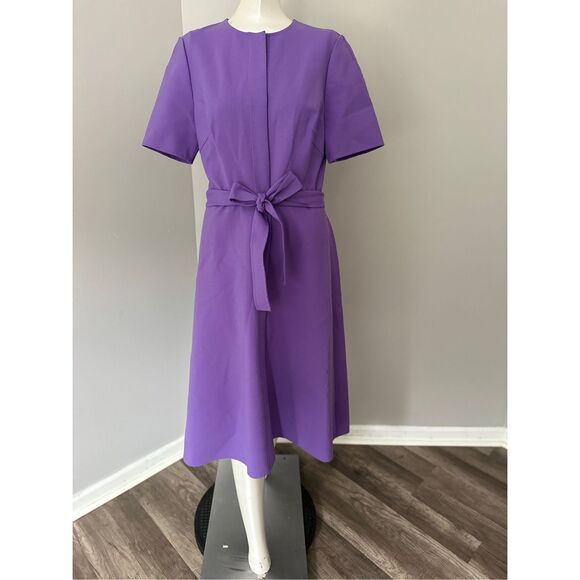 NWT Oscar de la Renta Virgin Wool Midi Dress Purple Size 8 $2590 - Picture 6 of 14